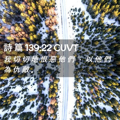Picture 02 - 詩 篇 139:22 CUVT - 我 切 切 地 恨 惡 他 們 ， 以 他 們 - Bible Verse Picture