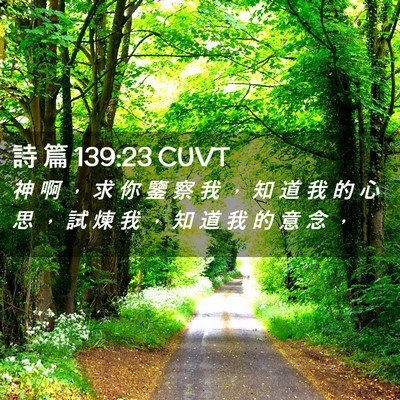 Picture 02 - 詩 篇 139:23 CUVT - 神 啊 ， 求 你 鑒 察 我 ， 知 道 我 - Bible Verse Picture