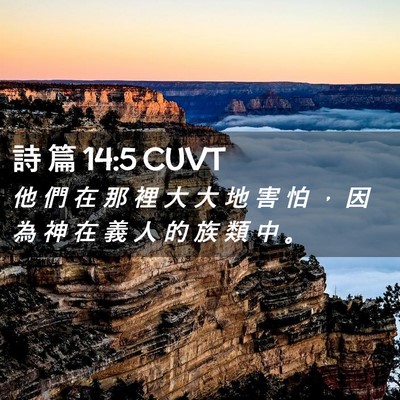 Picture 02 - 詩 篇 14:5 CUVT - 他 們 在 那 裡 大 大 地 害 怕 ， 因 - Bible Verse Picture
