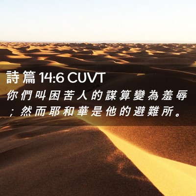 Picture 02 - 詩 篇 14:6 CUVT - 你 們 叫 困 苦 人 的 謀 算 變 為 羞 - Bible Verse Picture