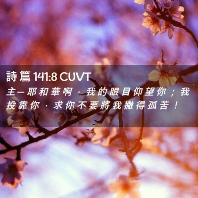 Picture 02 - 詩 篇 141:8 CUVT - 主 ─ 耶 和 華 啊 ， 我 的 眼 目 仰 - Bible Verse Picture