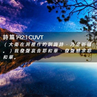Picture 02 - 詩 篇 142:1 CUVT - （ 大 衛 在 洞 裡 作 的 訓 誨 詩 ， - Bible Verse Picture