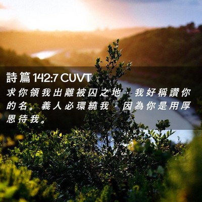 Picture 02 - 詩 篇 142:7 CUVT - 求 你 領 我 出 離 被 囚 之 地 ， 我 - Bible Verse Picture