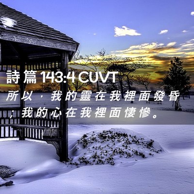 Picture 02 - 詩 篇 143:4 CUVT - 所 以 ， 我 的 靈 在 我 裡 面 發 昏 - Bible Verse Picture