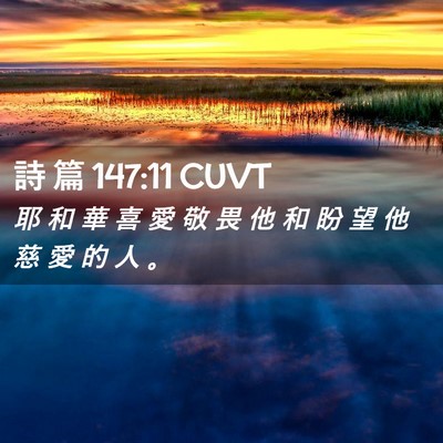Picture 02 - 詩 篇 147:11 CUVT - 耶 和 華 喜 愛 敬 畏 他 和 盼 望 他 - Bible Verse Picture