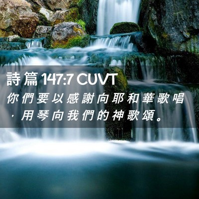 Picture 02 - 詩 篇 147:7 CUVT - 你 們 要 以 感 謝 向 耶 和 華 歌 唱 - Bible Verse Picture