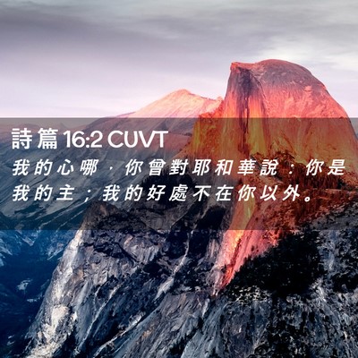 Picture 02 - 詩 篇 16:2 CUVT - 我 的 心 哪 ， 你 曾 對 耶 和 華 說 - Bible Verse Picture