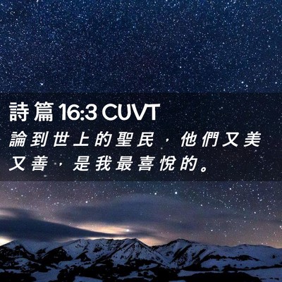 Picture 02 - 詩 篇 16:3 CUVT - 論 到 世 上 的 聖 民 ， 他 們 又 美 - Bible Verse Picture