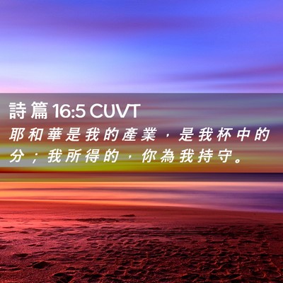 Picture 02 - 詩 篇 16:5 CUVT - 耶 和 華 是 我 的 產 業 ， 是 我 杯 - Bible Verse Picture