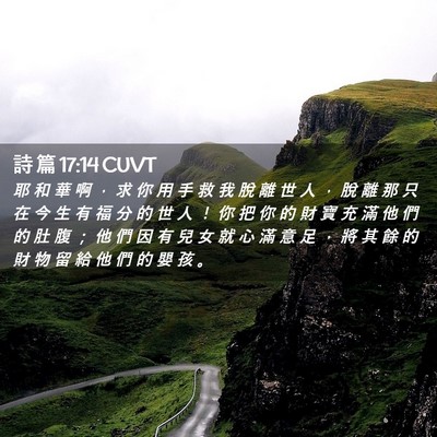 Picture 02 - 詩 篇 17:14 CUVT - 耶 和 華 啊 ， 求 你 用 手 救 我 脫 - Bible Verse Picture