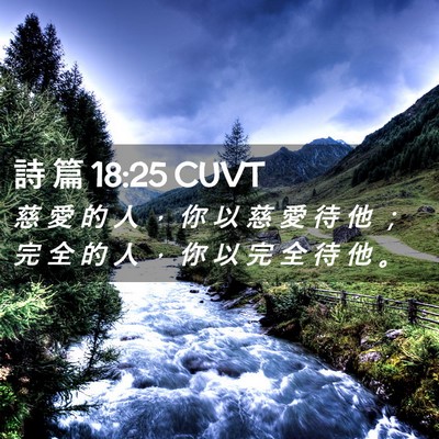 Picture 02 - 詩 篇 18:25 CUVT - 慈 愛 的 人 ， 你 以 慈 愛 待 他 ； - Bible Verse Picture