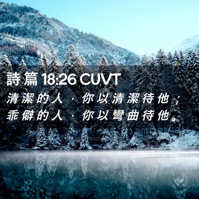 Picture 02 - 詩 篇 18:26 CUVT - 清 潔 的 人 ， 你 以 清 潔 待 他 ； - Bible Verse Picture