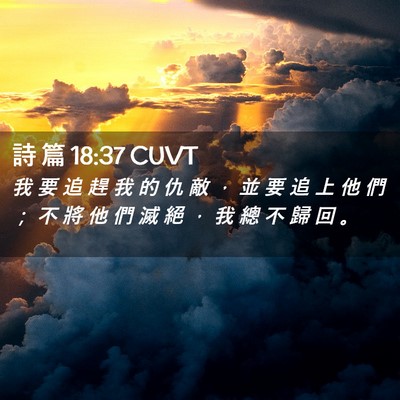 Picture 02 - 詩 篇 18:37 CUVT - 我 要 追 趕 我 的 仇 敵 ， 並 要 追 - Bible Verse Picture