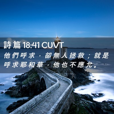 Picture 02 - 詩 篇 18:41 CUVT - 他 們 呼 求 ， 卻 無 人 拯 救 ； 就 - Bible Verse Picture