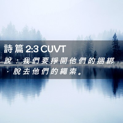Picture 02 - 詩 篇 2:3 CUVT - 說 ： 我 們 要 掙 開 他 們 的 捆 綁 - Bible Verse Picture