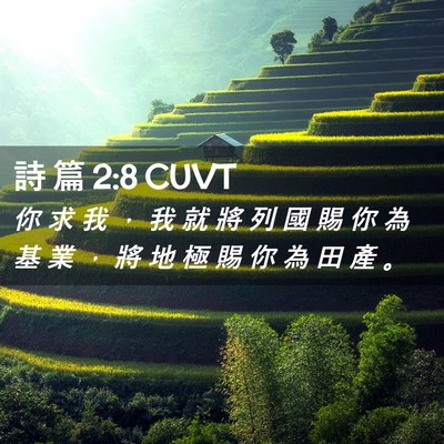 Picture 02 - 詩 篇 2:8 CUVT - 你 求 我 ， 我 就 將 列 國 賜 你 為 - Bible Verse Picture