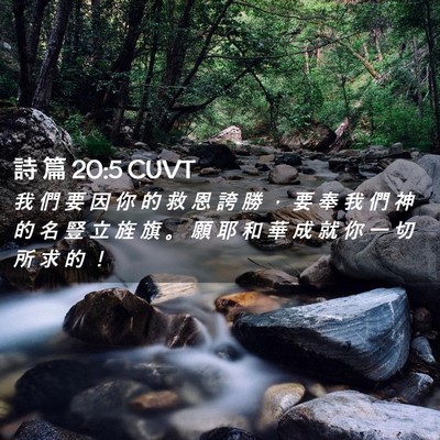 Picture 02 - 詩 篇 20:5 CUVT - 我 們 要 因 你 的 救 恩 誇 勝 ， 要 - Bible Verse Picture