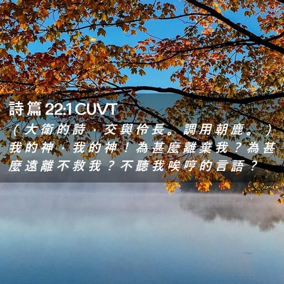 Picture 02 - 詩 篇 22:1 CUVT - （ 大 衛 的 詩 ， 交 與 伶 長 。 調 - Bible Verse Picture