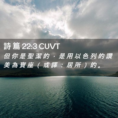 Picture 02 - 詩 篇 22:3 CUVT - 但 你 是 聖 潔 的 ， 是 用 以 色 列 - Bible Verse Picture