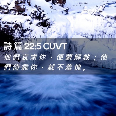 Picture 02 - 詩 篇 22:5 CUVT - 他 們 哀 求 你 ， 便 蒙 解 救 ； 他 - Bible Verse Picture