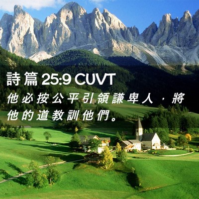 Picture 02 - 詩 篇 25:9 CUVT - 他 必 按 公 平 引 領 謙 卑 人 ， 將 - Bible Verse Picture