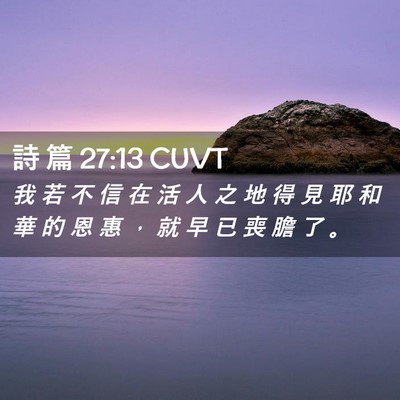 Picture 02 - 詩 篇 27:13 CUVT - 我 若 不 信 在 活 人 之 地 得 見 耶 - Bible Verse Picture