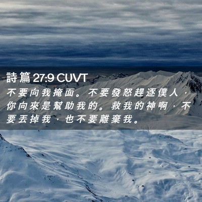 Picture 02 - 詩 篇 27:9 CUVT - 不 要 向 我 掩 面 。 不 要 發 怒 趕 - Bible Verse Picture