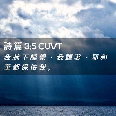 Picture 02 - 詩 篇 3:5 CUVT - 我 躺 下 睡 覺 ， 我 醒 著 ， 耶 和 - Bible Verse Picture