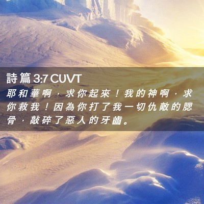 Picture 02 - 詩 篇 3:7 CUVT - 耶 和 華 啊 ， 求 你 起 來 ！ 我 的 - Bible Verse Picture