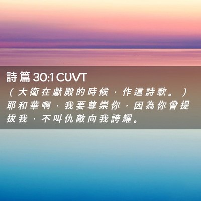 Picture 02 - 詩 篇 30:1 CUVT - （ 大 衛 在 獻 殿 的 時 候 ， 作 這 - Bible Verse Picture