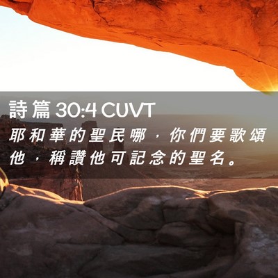 Picture 02 - 詩 篇 30:4 CUVT - 耶 和 華 的 聖 民 哪 ， 你 們 要 歌 - Bible Verse Picture