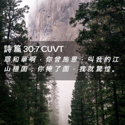 Picture 02 - 詩 篇 30:7 CUVT - 耶 和 華 啊 ， 你 曾 施 恩 ， 叫 我 - Bible Verse Picture