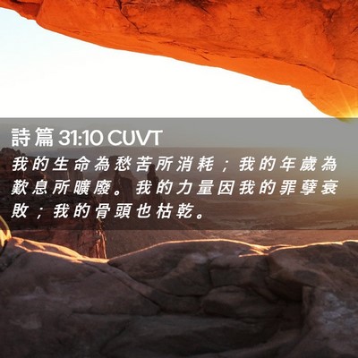 Picture 02 - 詩 篇 31:10 CUVT - 我 的 生 命 為 愁 苦 所 消 耗 ； 我 - Bible Verse Picture