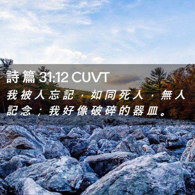 Picture 02 - 詩 篇 31:12 CUVT - 我 被 人 忘 記 ， 如 同 死 人 ， 無 - Bible Verse Picture