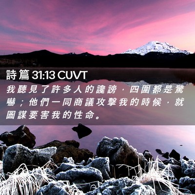 Picture 02 - 詩 篇 31:13 CUVT - 我 聽 見 了 許 多 人 的 讒 謗 ， 四 - Bible Verse Picture