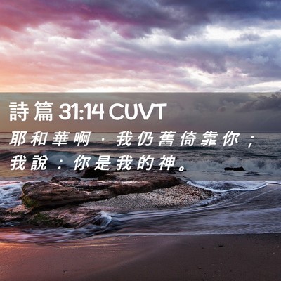 Picture 02 - 詩 篇 31:14 CUVT - 耶 和 華 啊 ， 我 仍 舊 倚 靠 你 ； - Bible Verse Picture