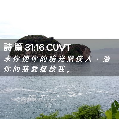 Picture 02 - 詩 篇 31:16 CUVT - 求 你 使 你 的 臉 光 照 僕 人 ， 憑 - Bible Verse Picture