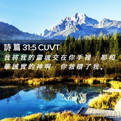 Picture 02 - 詩 篇 31:5 CUVT - 我 將 我 的 靈 魂 交 在 你 手 裡 ； - Bible Verse Picture