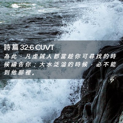 Picture 02 - 詩 篇 32:6 CUVT - 為 此 ， 凡 虔 誠 人 都 當 趁 你 可 - Bible Verse Picture