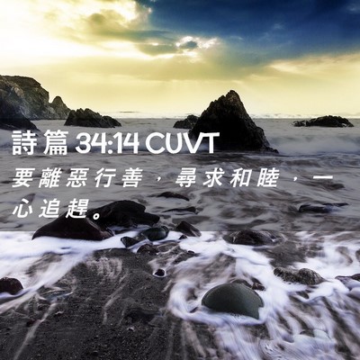Picture 02 - 詩 篇 34:14 CUVT - 要 離 惡 行 善 ， 尋 求 和 睦 ， 一 - Bible Verse Picture
