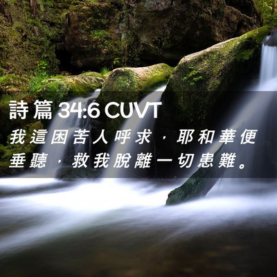 Picture 02 - 詩 篇 34:6 CUVT - 我 這 困 苦 人 呼 求 ， 耶 和 華 便 - Bible Verse Picture