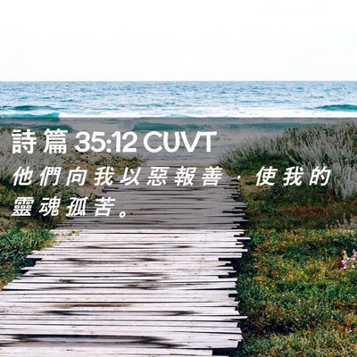 Picture 02 - 詩 篇 35:12 CUVT - 他 們 向 我 以 惡 報 善 ， 使 我 的 - Bible Verse Picture