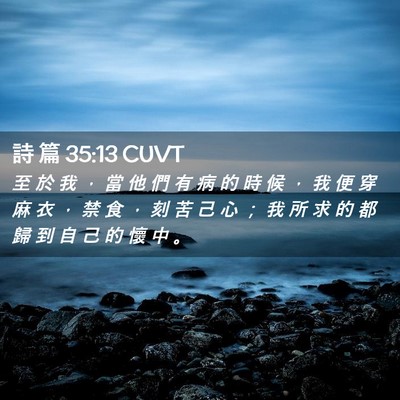 Picture 02 - 詩 篇 35:13 CUVT - 至 於 我 ， 當 他 們 有 病 的 時 候 - Bible Verse Picture