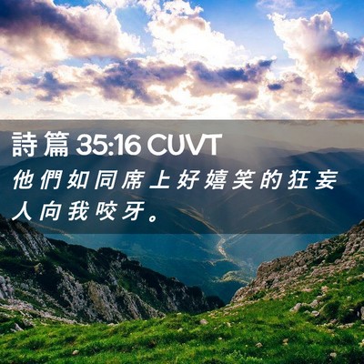 Picture 02 - 詩 篇 35:16 CUVT - 他 們 如 同 席 上 好 嬉 笑 的 狂 妄 - Bible Verse Picture