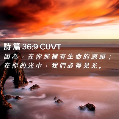 Picture 02 - 詩 篇 36:9 CUVT - 因 為 ， 在 你 那 裡 有 生 命 的 源 - Bible Verse Picture