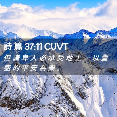 Picture 02 - 詩 篇 37:11 CUVT - 但 謙 卑 人 必 承 受 地 土 ， 以 豐 - Bible Verse Picture