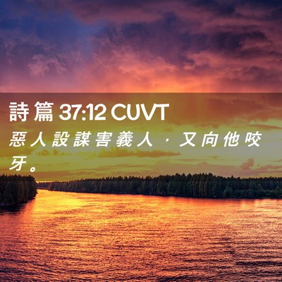 Picture 02 - 詩 篇 37:12 CUVT - 惡 人 設 謀 害 義 人 ， 又 向 他 咬 - Bible Verse Picture