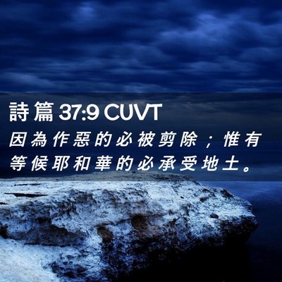 Picture 02 - 詩 篇 37:9 CUVT - 因 為 作 惡 的 必 被 剪 除 ； 惟 有 - Bible Verse Picture