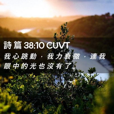 Picture 02 - 詩 篇 38:10 CUVT - 我 心 跳 動 ， 我 力 衰 微 ， 連 我 - Bible Verse Picture
