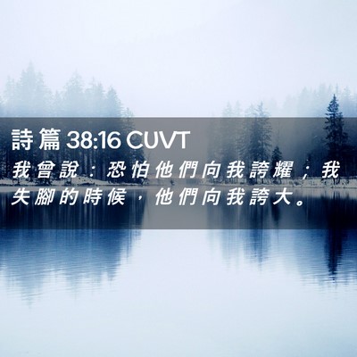Picture 02 - 詩 篇 38:16 CUVT - 我 曾 說 ： 恐 怕 他 們 向 我 誇 耀 - Bible Verse Picture